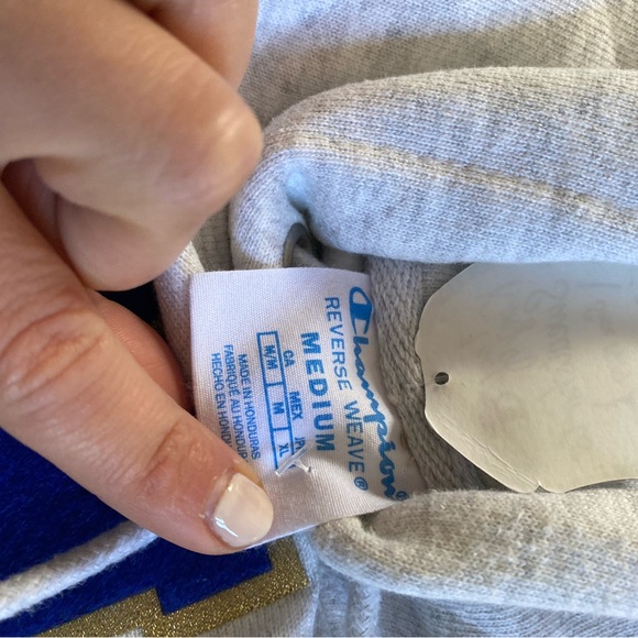 Vintage Champion Hoodie Medium Gray Reverse
Weave Old English Patch Sweatshirt - Picture 4 of 5